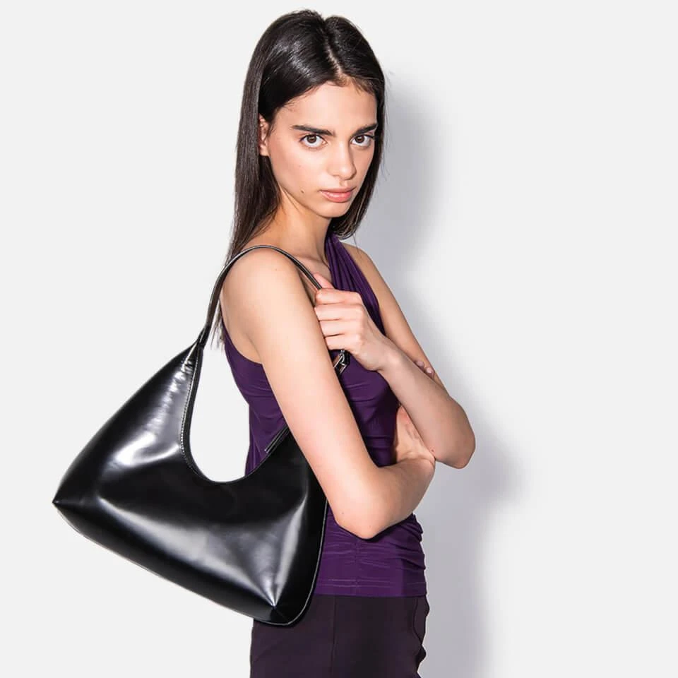 商品by FAR|BY FAR Women's Amber Semi Patent Shoulder Bag - Black,价格¥2755,第1张图片