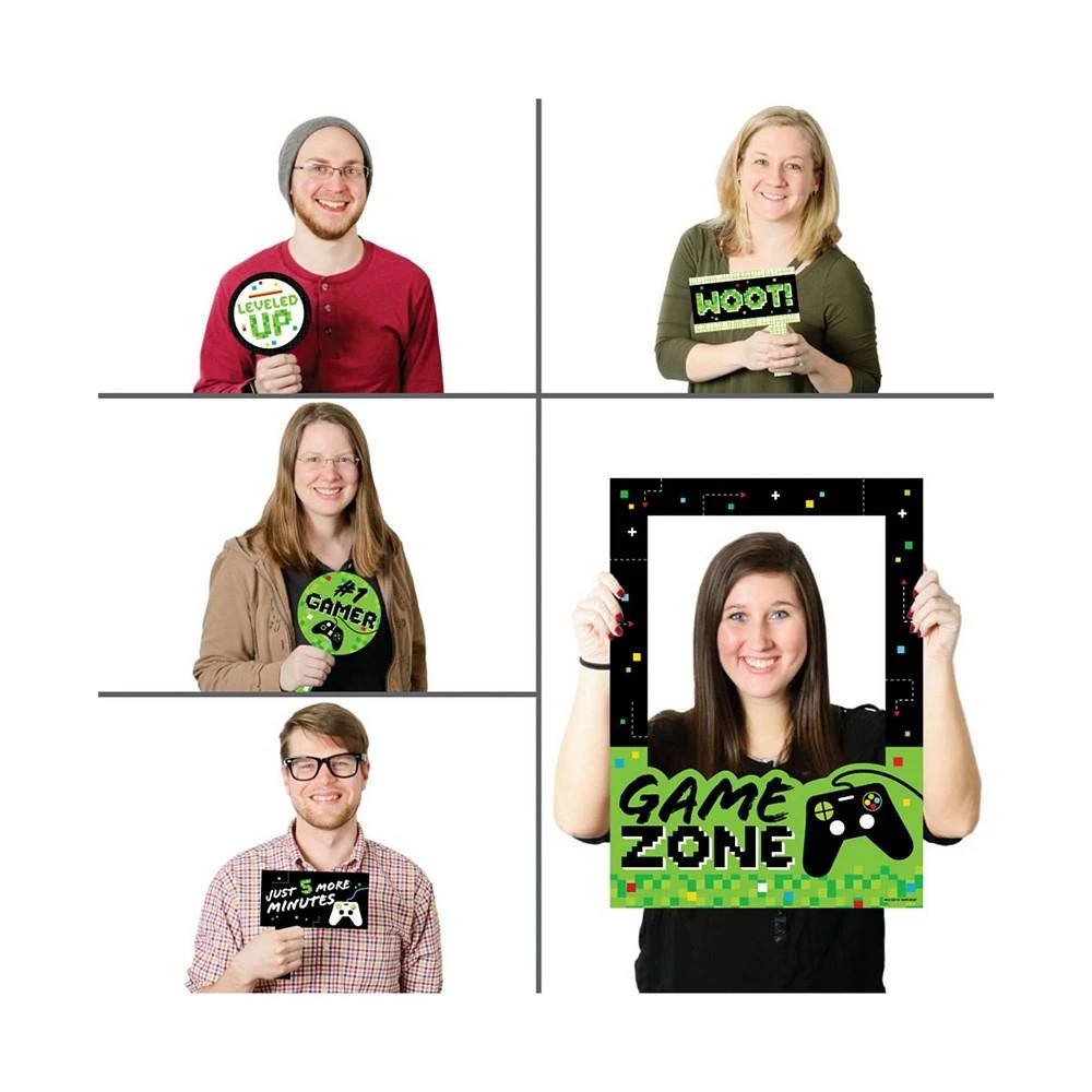 商品Big Dot of Happiness|Game Zone - Pixel Video Game Party Selfie Photo Booth Picture Frame & Props,价格¥225,第2张图片详细描述