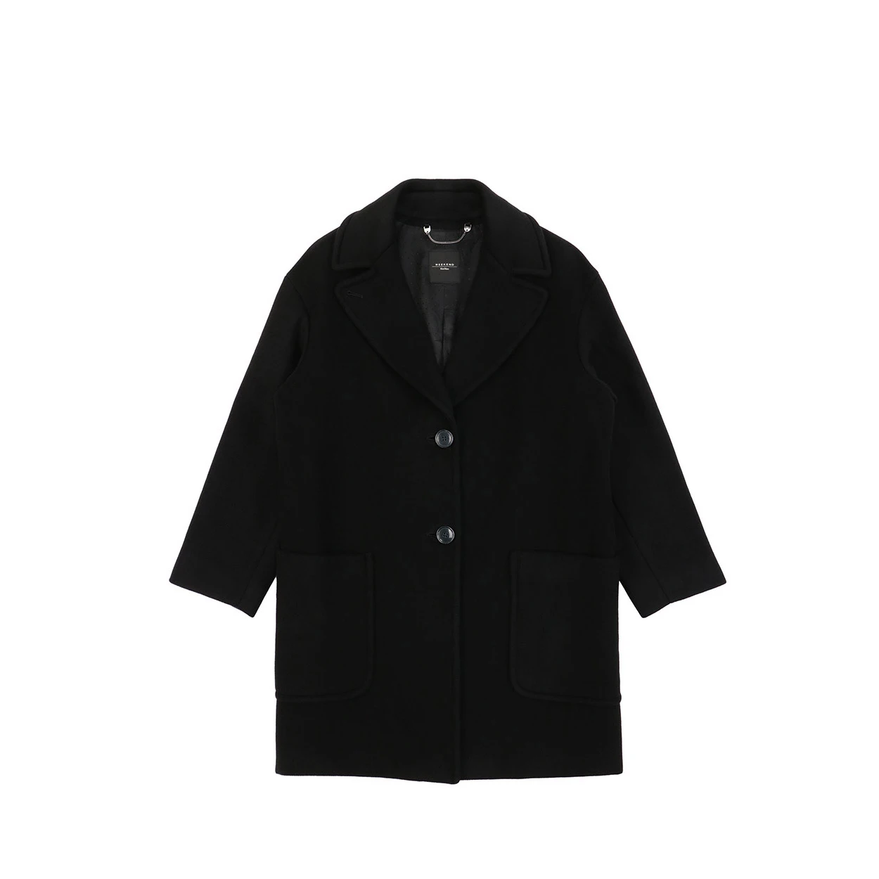 商品Max Mara|MAX MARA 女士黑色100%羊毛大衣 50861053-600-006,价格¥2576,第1张图片