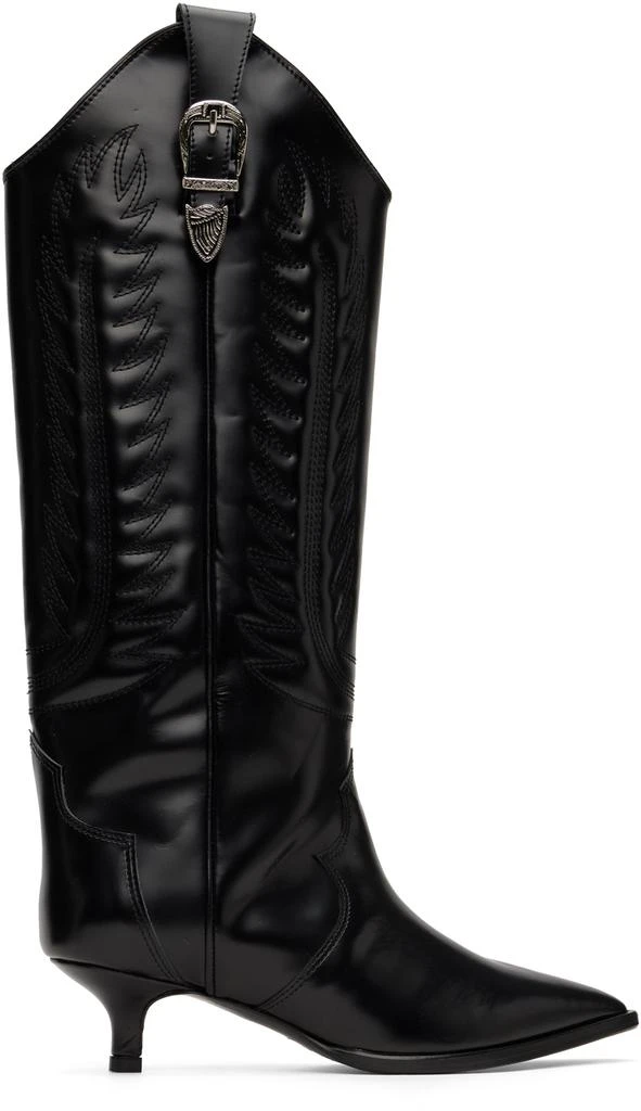 商品Toga Pulla|Black Western Tall Boots,价格¥1647,第1张图片