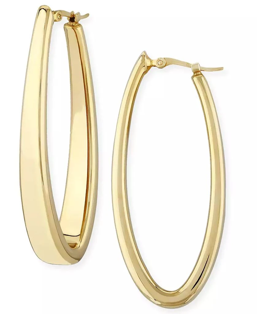 商品Macy's|Oval Oblong Hoop Earrings Set in 14k Yellow Gold,价格¥5983,第1张图片