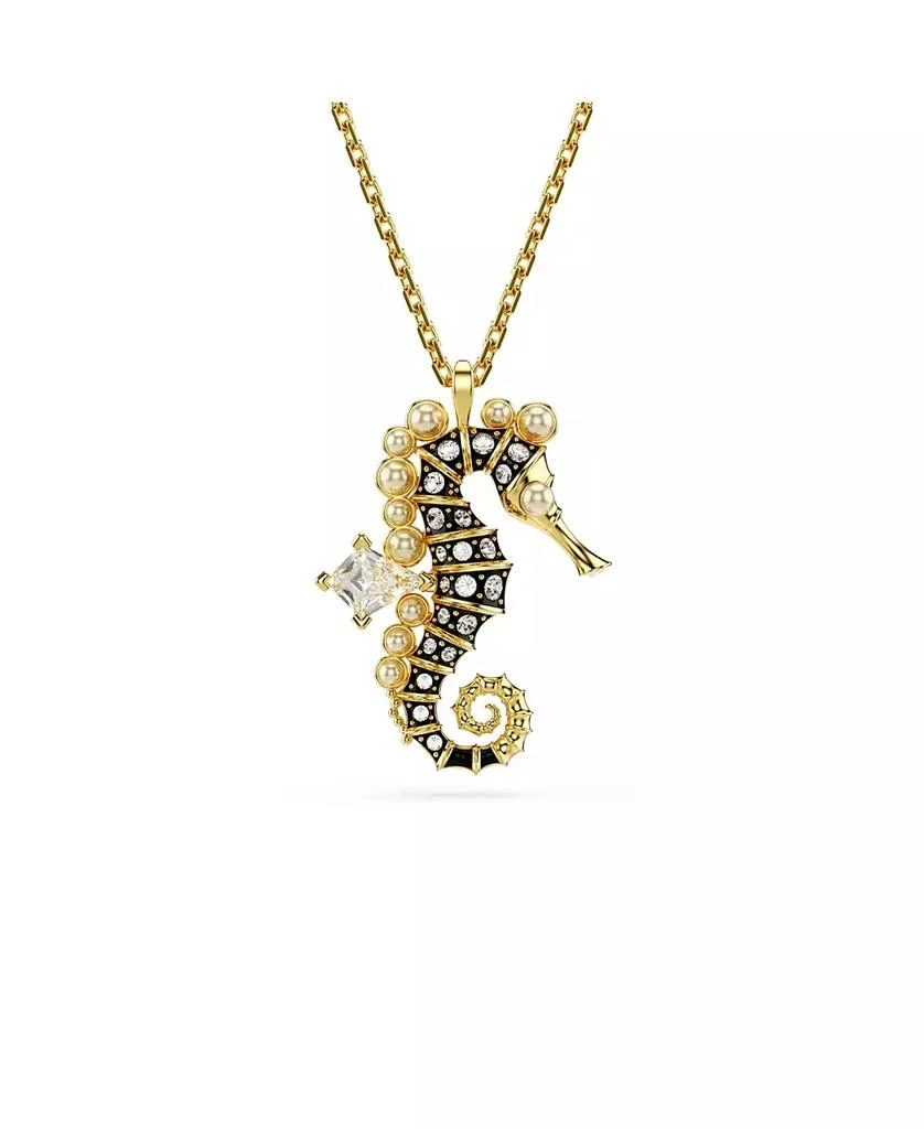 商品Swarovski|Crystal Swarovski Imitation Pearls, Seahorse, Blue, Gold-Tone Idyllia Pendant Necklace,价格¥1353,第1张图片