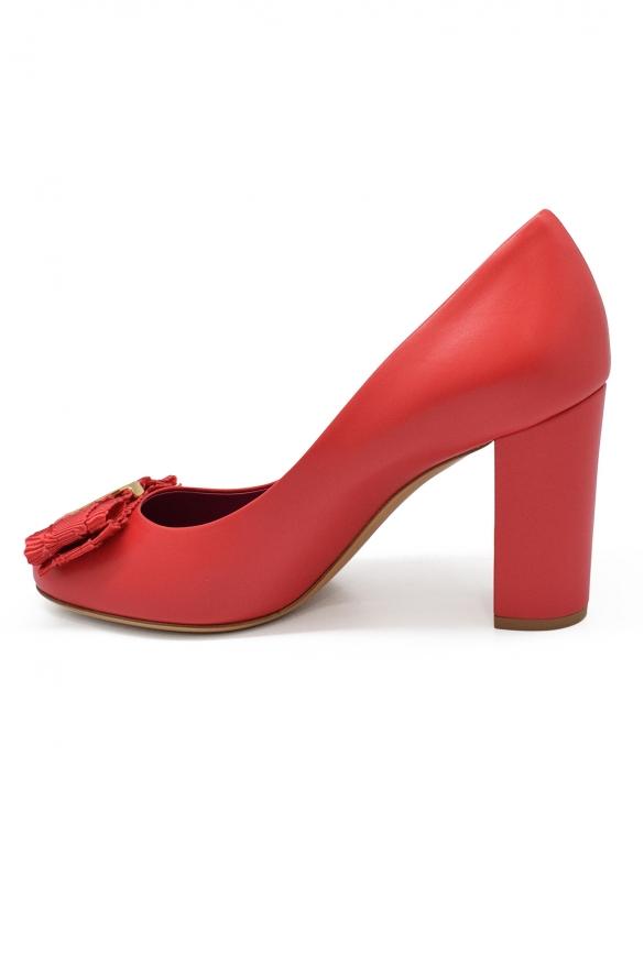 Luxury Shoes For Women   Salvatore Ferragamo Pumps In Pink Leather商品第4张图片规格展示