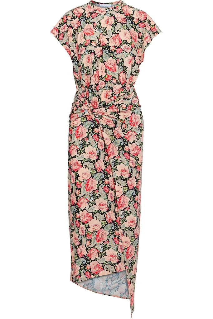 商品Paco Rabanne|Ring-embellished floral-print satin-jersey midi dress,价格¥1067,第1张图片