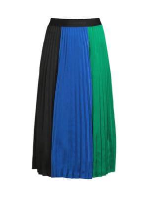 Colorblock Pleated Midi Skirt商品第3张图片规格展示