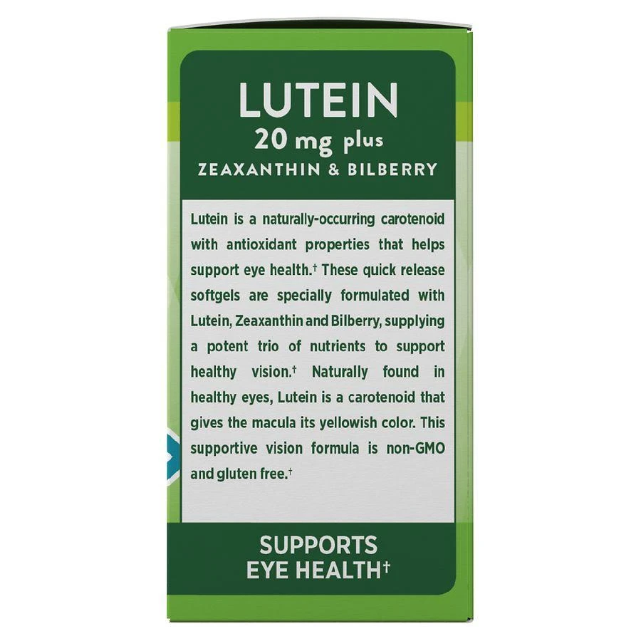 商品Nature's Truth|Lutein Plus Zeaxanthin & Bilberry Softgels,价格¥96,第5张图片详细描述