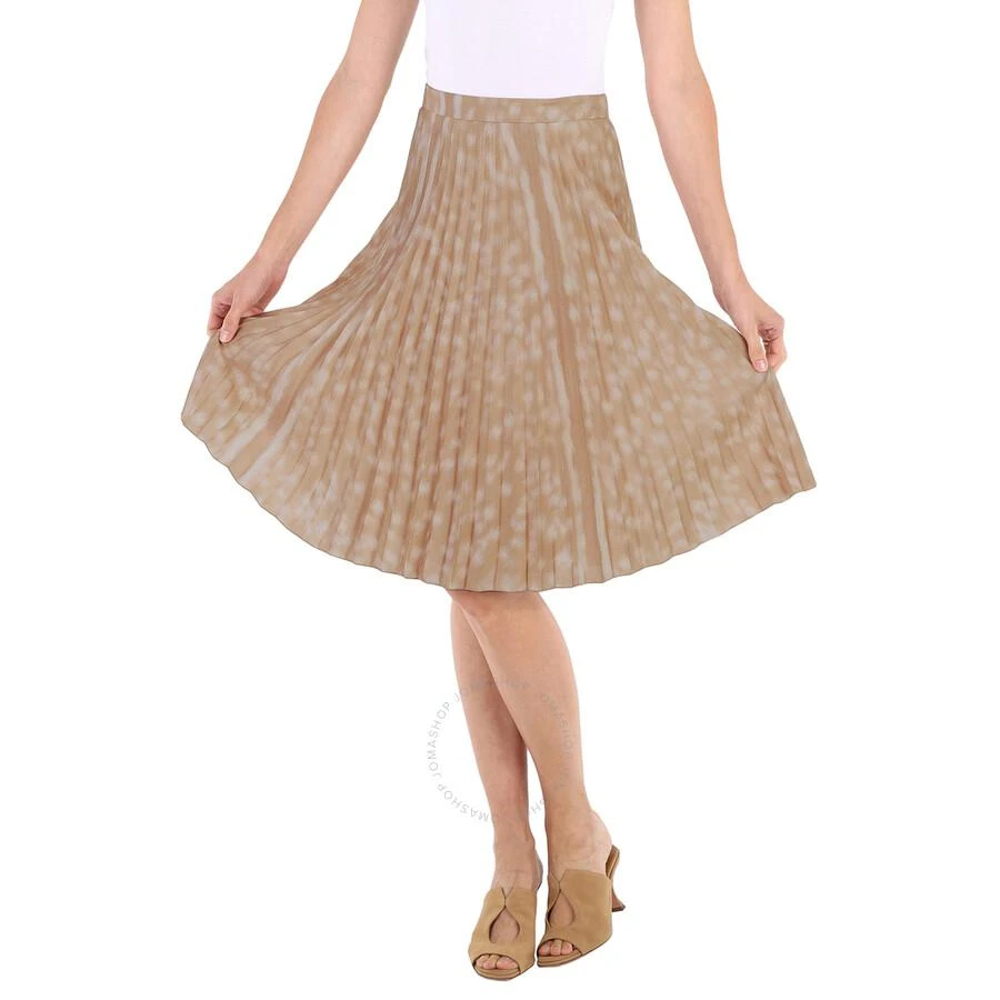 商品Burberry|Beige Deer Print Pleated Skirt,价格¥849,第1张图片