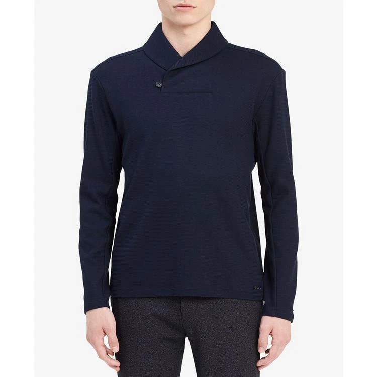 商品Calvin Klein|Men's Shawl Neck Jacquard Sweater,价格¥159,第4张图片详细描述