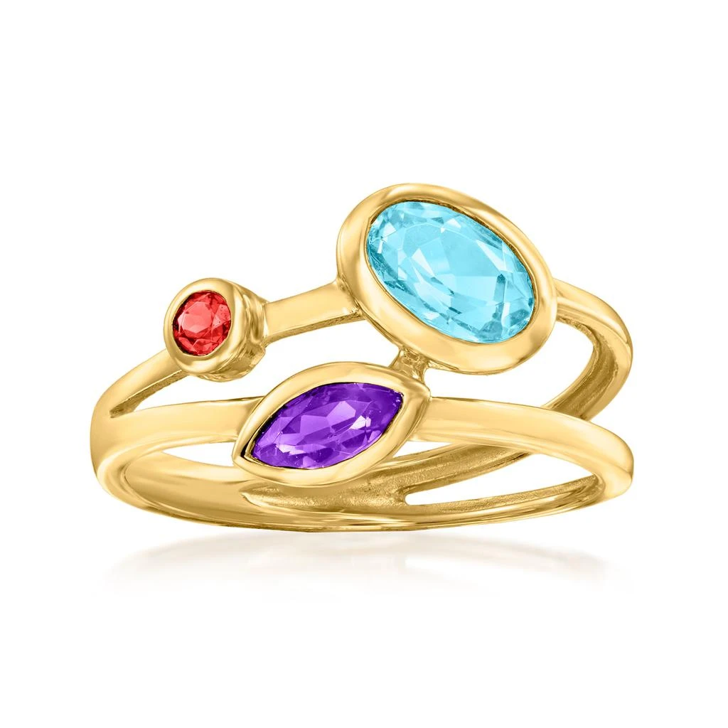 商品Ross-Simons|Ross-Simons Multi-Gemstone Open-Space Ring in 14kt Yellow Gold,价格¥1977,第1张图片