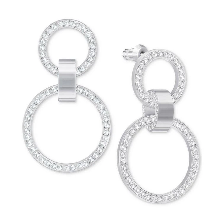 商品Swarovski|Pavé Double-Hoop Chandelier Earrings,价格¥966,第1张图片