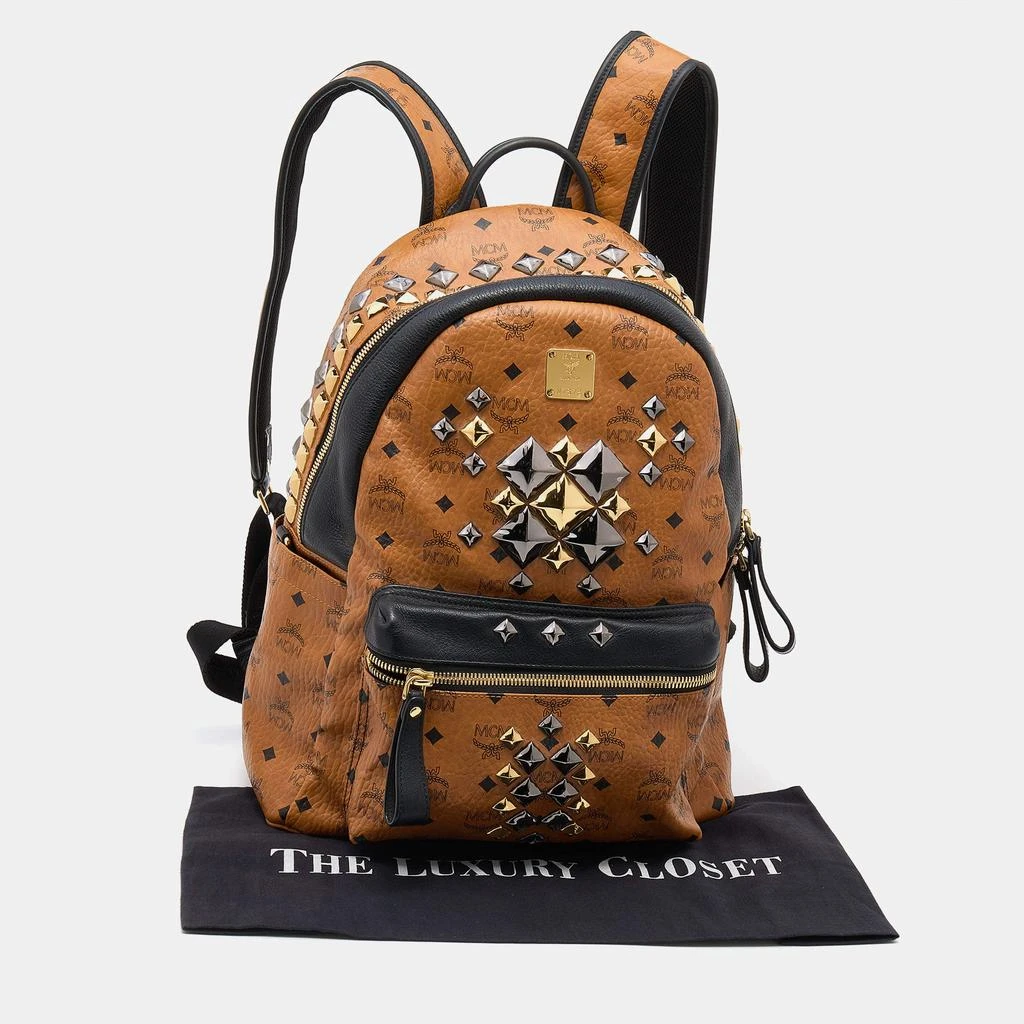 MCM Cognac/Black Visetos Coated Canvas and Leather Large Studded Stark Backpack 商品