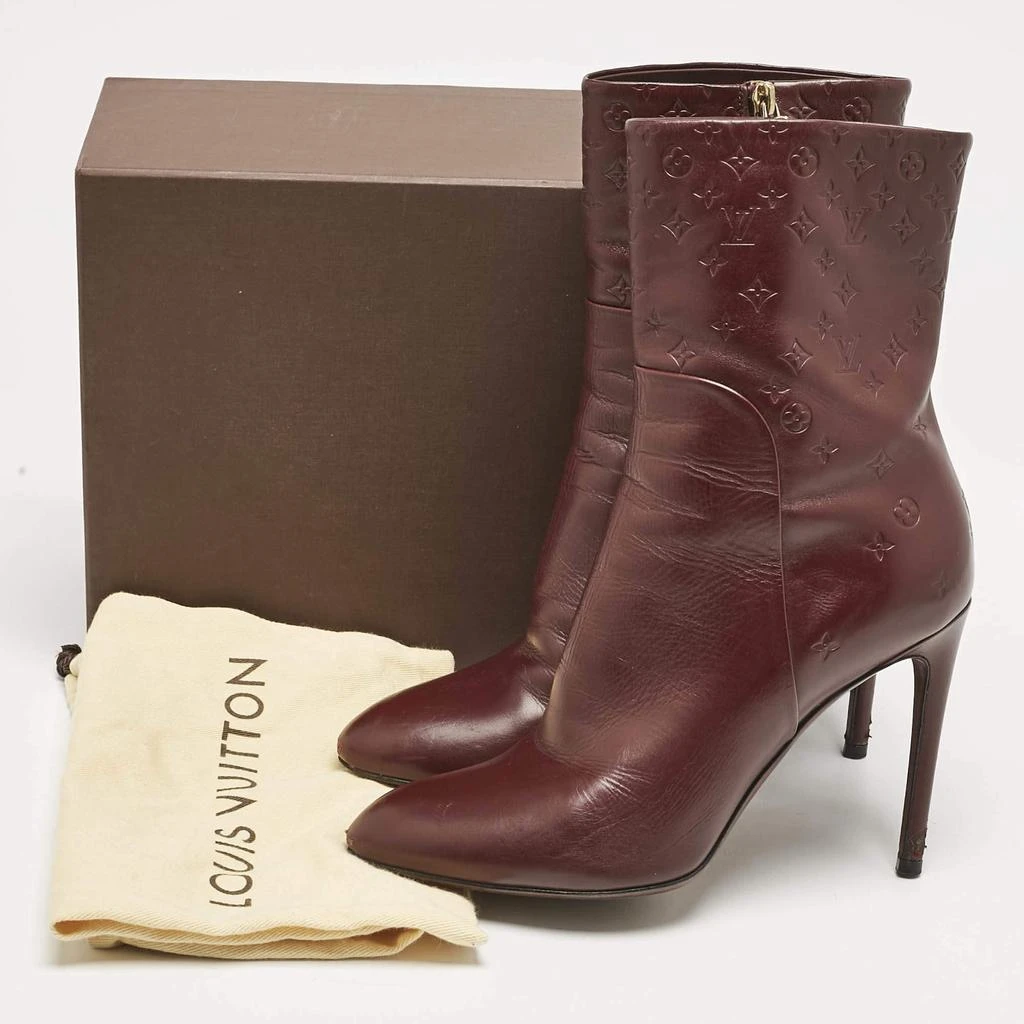 Louis Vuitton Burgundy Monogram Leather Ankle Boots Size 38 商品