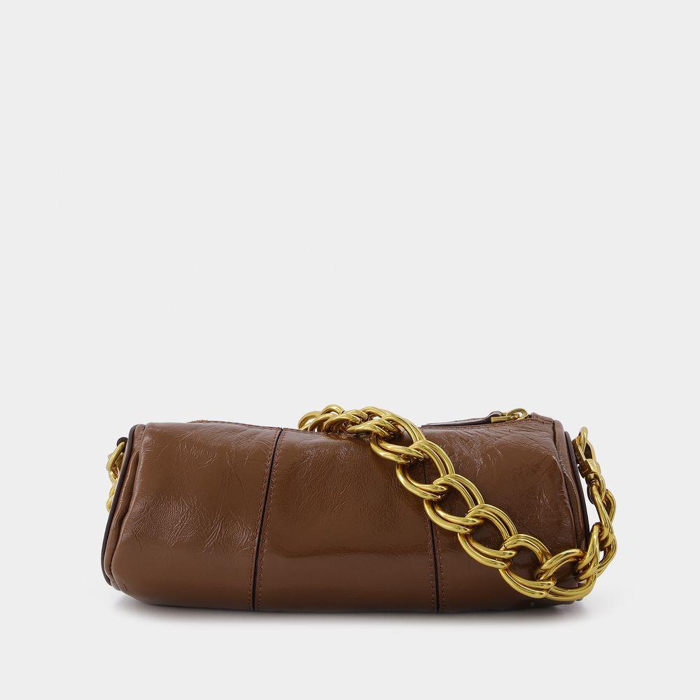 Mini Cylinder Bag in Brown Leather商品第3张图片规格展示