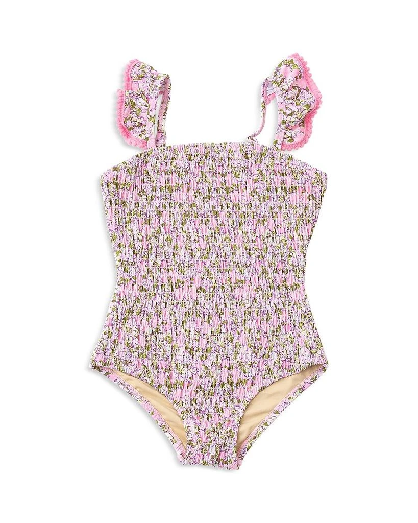 商品Shade Critters|Girls' Blushing Blooms Smocked One Piece Swimsuit - Little Kid, Big Kid,价格¥418,第1张图片