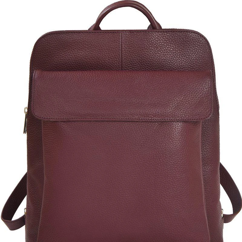 商品Brix + Bailey|Plum Premium Unisex Leather Flap Pocket Backpack,价格¥1133,第1张图片