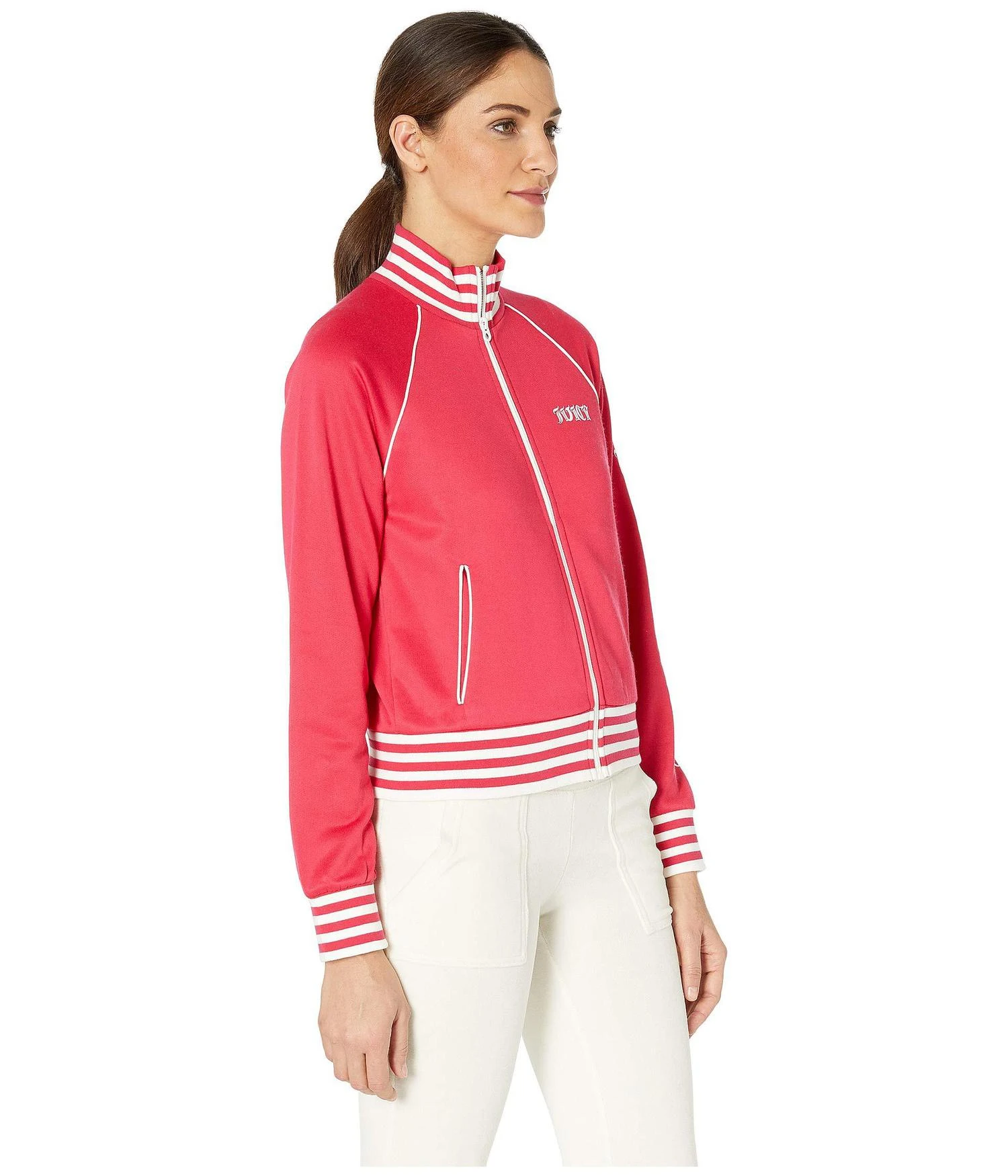 商品Juicy Couture|JXJC Tricot Stripe Rib Logo Jacket,价格¥135,第4张图片详细描述