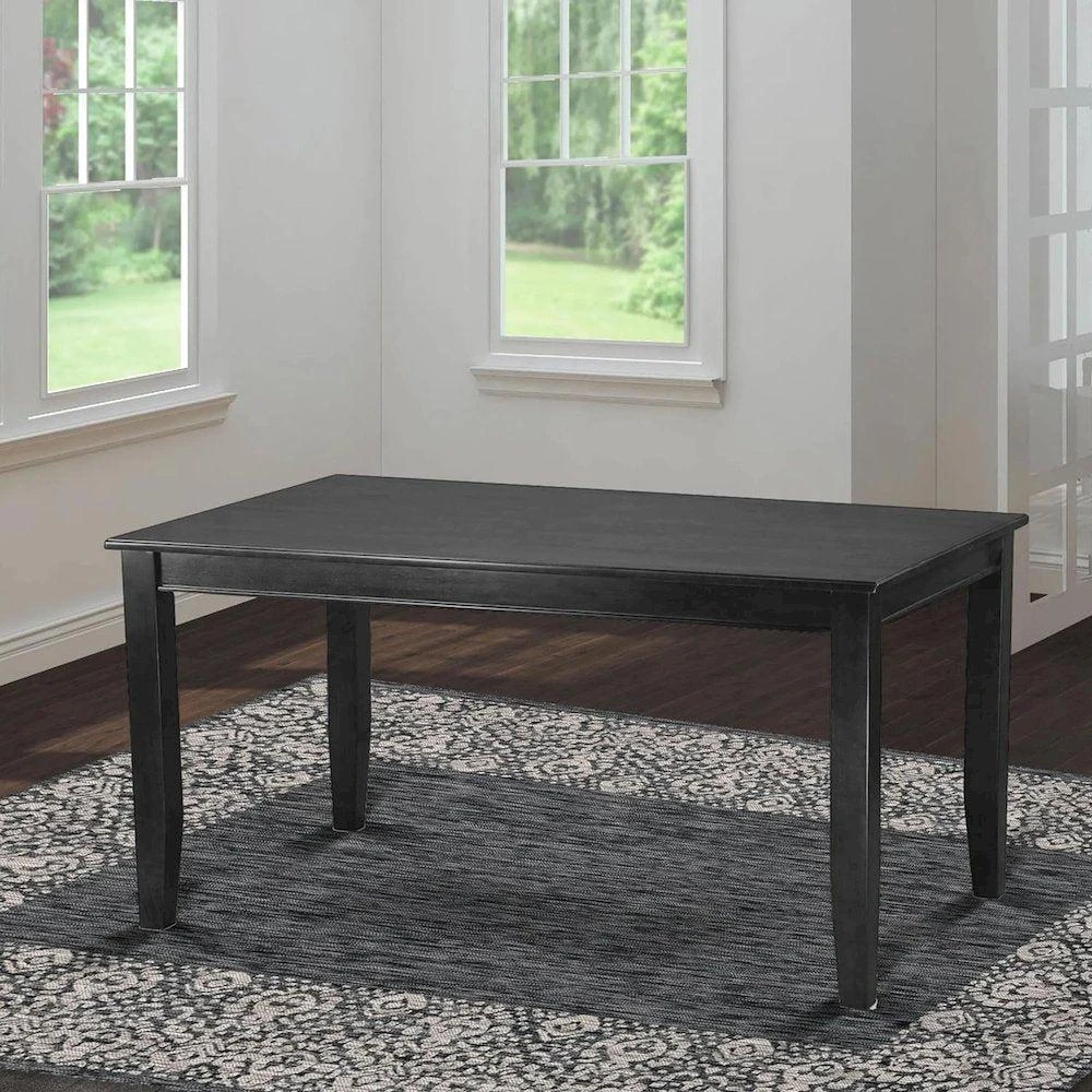 商品East West Furniture|Dudley  Rectangular  Dining  Table  36"x60"  in  Black  Finish,价格¥3460,第3张图片详细描述