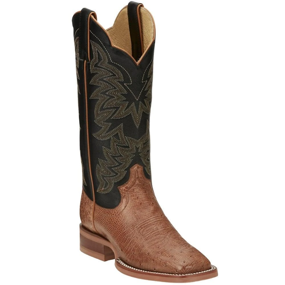 商品Justin Boots|Ralston Smooth Ostrich Square Toe Cowboy Boots,价格¥975,第2张图片详细描述