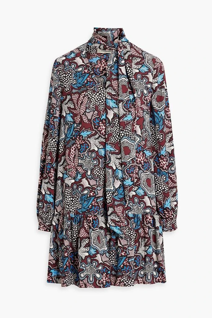 商品Diane von Furstenberg|Akila ruffled printed crepe mini dress,价格¥813,第1张图片