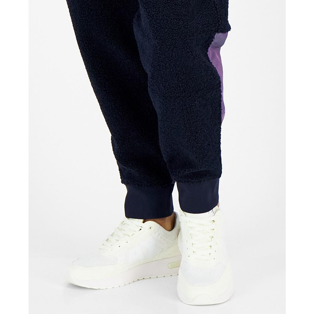 Men's Teddy Fleece Colorblock Sweatpants商品第5张图片规格展示