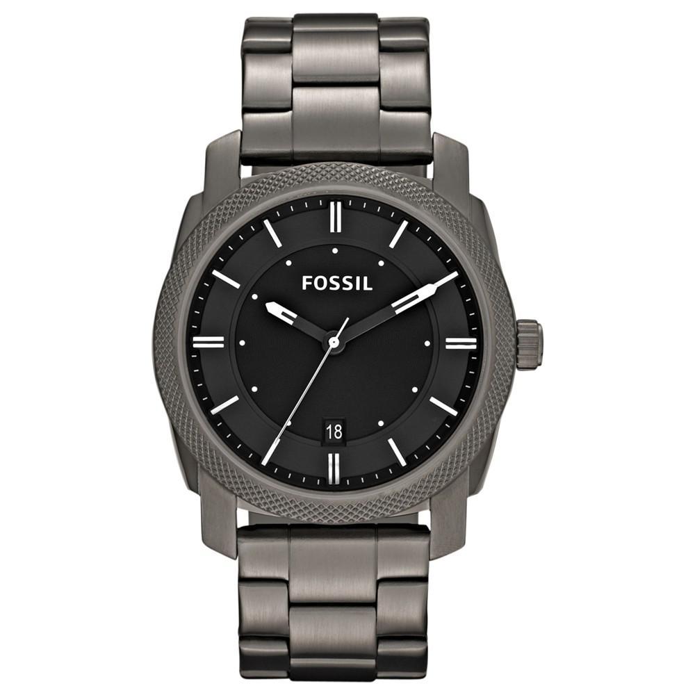 商品Fossil|Men's Machine Gray Tone Stainless Steel Bracelet Watch 42mm FS4774,价格¥1090,第1张图片