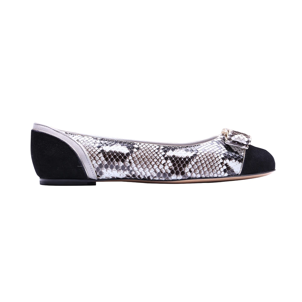 商品[国内直发] Salvatore Ferragamo|Salvatore Ferragamo 菲拉格慕 女士平底鞋牛皮拼色 01-M487-667441,价格¥3426,第1张图片