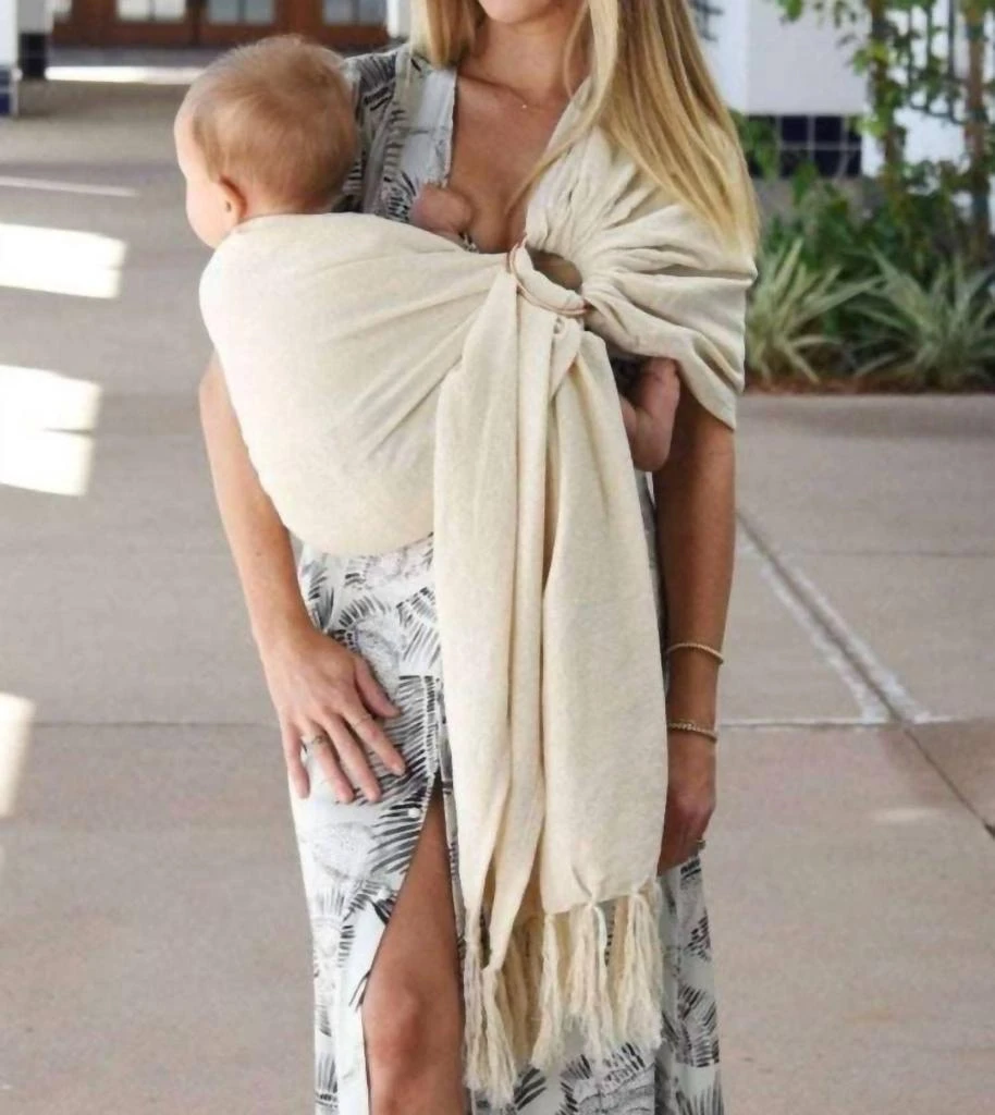 商品Beachwood Baby|Boho Hand-Woven Baby Sling In Beige,价格¥560,第3张图片详细描述