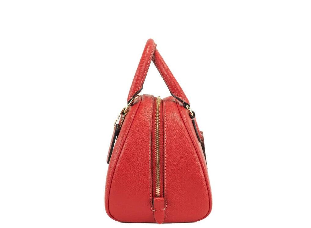 COACH Sydney Small Miami Red Crossgrain Leather Satchel Crossbody Bag商品第3张图片规格展示