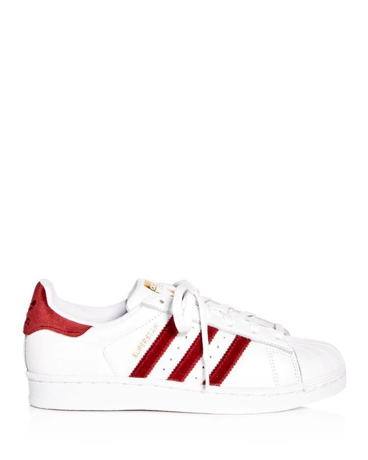 商品Adidas|Women's Superstar Leather & Velvet Lace Up Sneakers,价格¥593,第2张图片详细描述