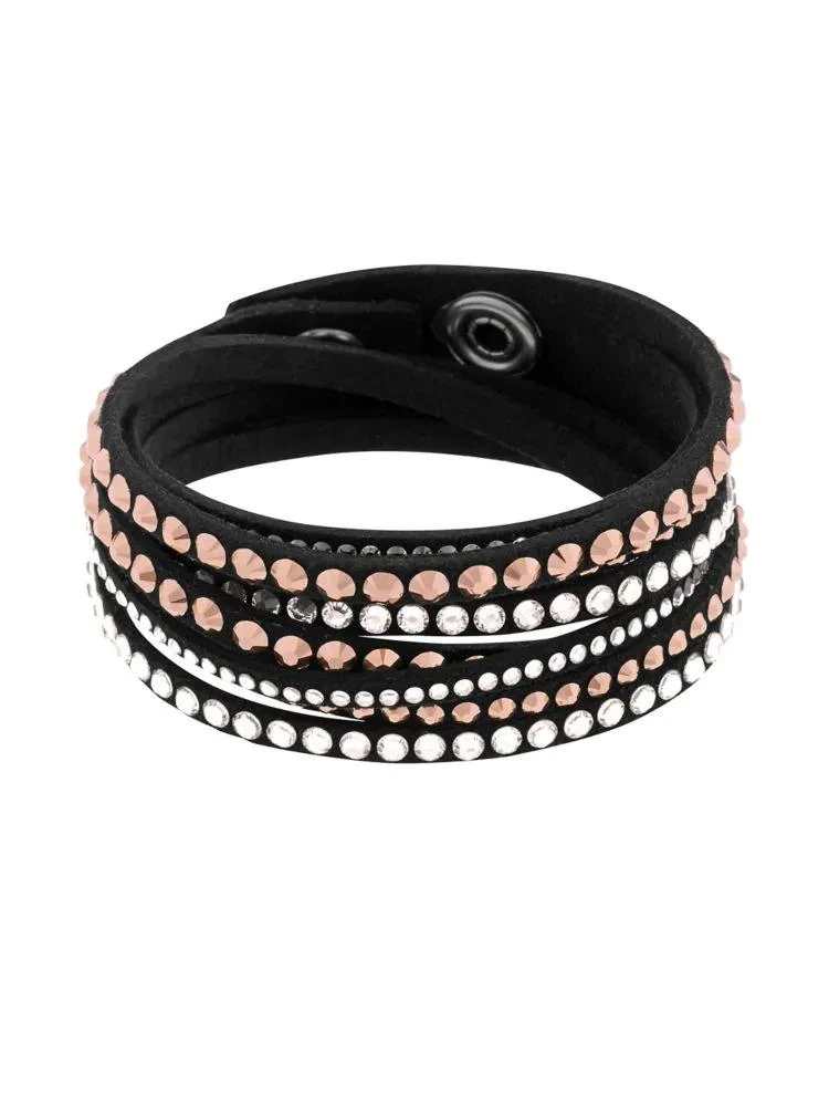 商品Swarovski|Slake Black Crystal-Accented Wrap Bracelet,价格¥262,第1张图片