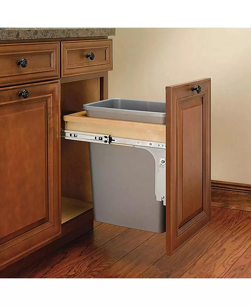 商品Rev-A-Shelf|Pullout Top Mount Trash Can 35 qt., Silver, 4WCTM-1516DM-1,价格¥769,第5张图片详细描述