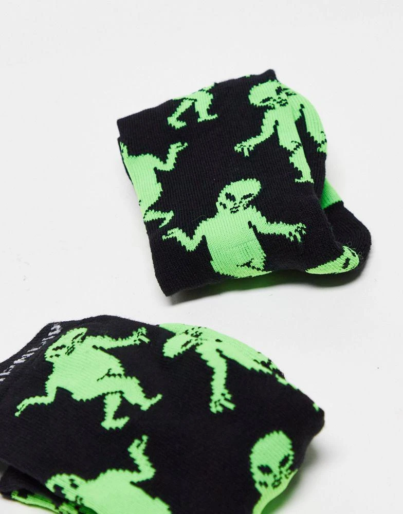 商品Rip N Dip|RIPNDIP alien dance party socks in black with all over print,价格¥69,第4张图片详细描述