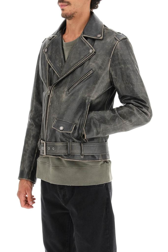 Golden Goose Distressed Leather Biker Jacket商品第4张图片规格展示