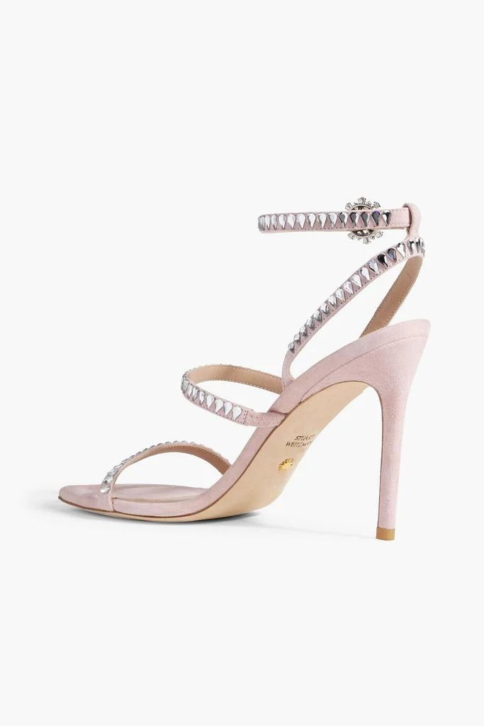商品Stuart Weitzman|Gem Cut 100 crystal-embellished suede sandals,价格¥1691,第3张图片详细描述