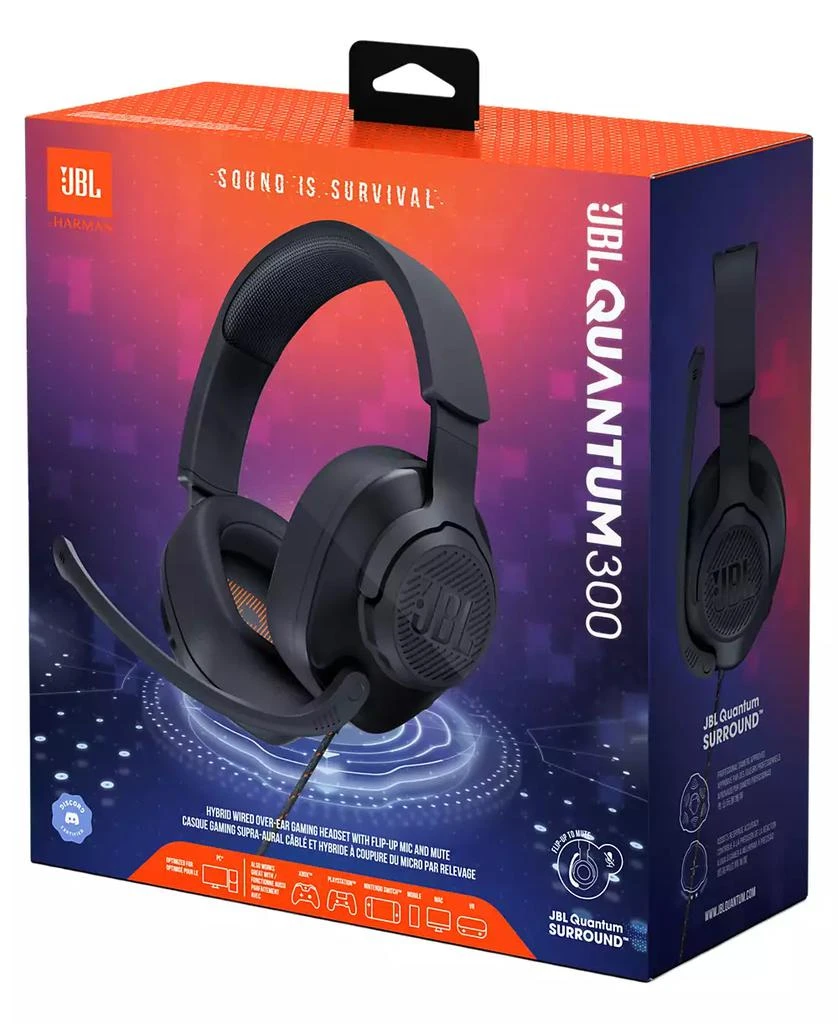 商品JBL|Quantum 300 Wired Over Ear Gaming Headset,价格¥262,第2张图片详细描述