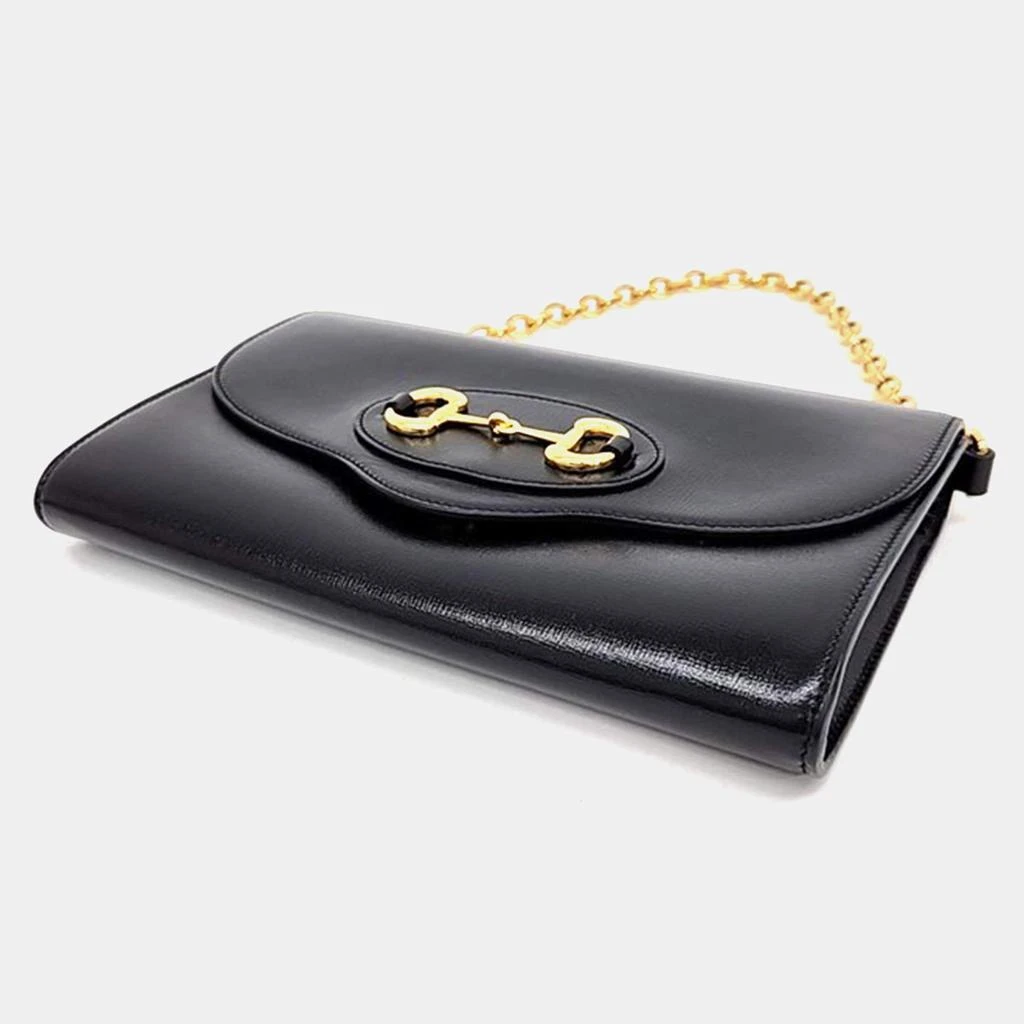 商品[二手商品] Gucci|Gucci Black Leather 1955 Horsebit Chain Shoulder Bag,价格¥10732,第3张图片详细描述