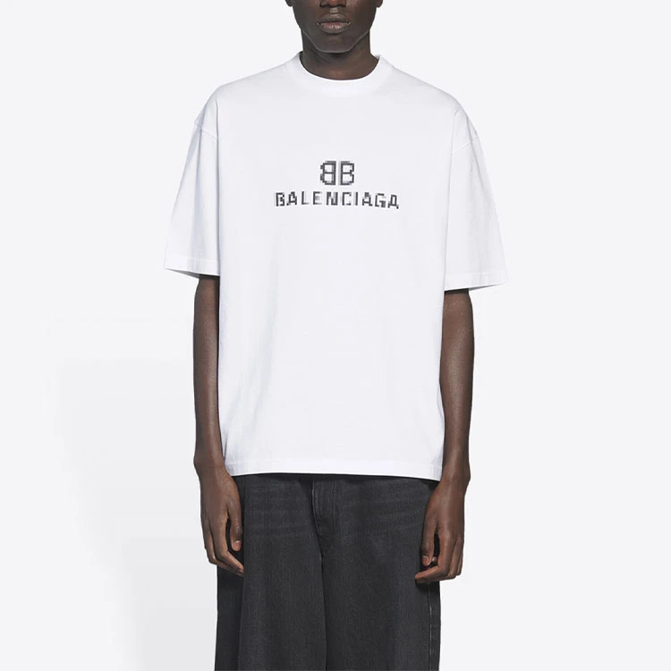 商品[国内直发] Balenciaga|巴黎世家 Logo印花字母套头短袖T恤 男女同款 白色,价格¥4367,第6张图片详细描述