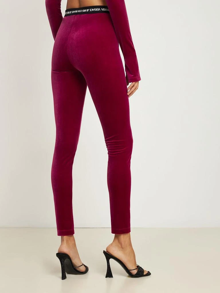 商品Versace|Logo Stretch Velvet Leggings,价格¥518,第2张图片详细描述