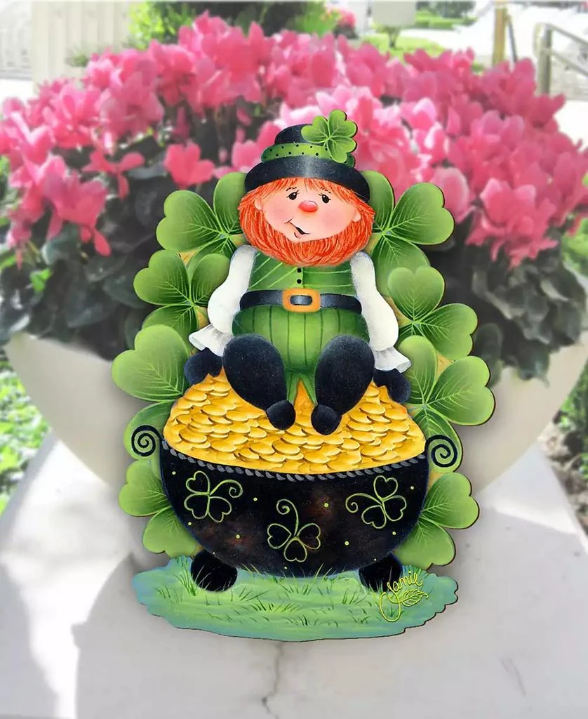 商品Designocracy|Holiday Wooden Wall Decor Door Decor Lepricon's Pot Full of Gold J. Mills-Price,价格¥989,第3张图片详细描述
