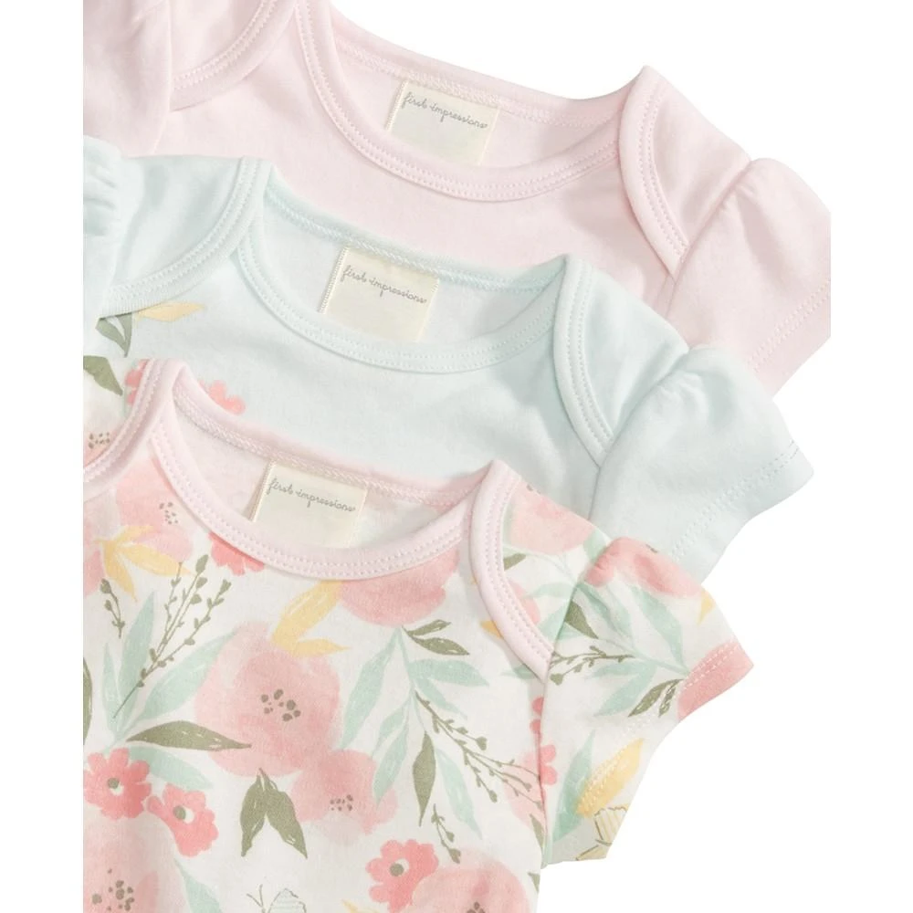 商品First Impressions|Baby Girls Bodysuits, Pack of 3, Created for Macy's,价格¥89,第3张图片详细描述