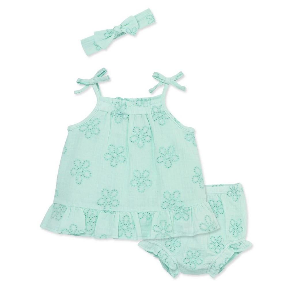 商品Little Me|Baby Girls Eyelet Sunsuit with Headband,价格¥73,第1张图片