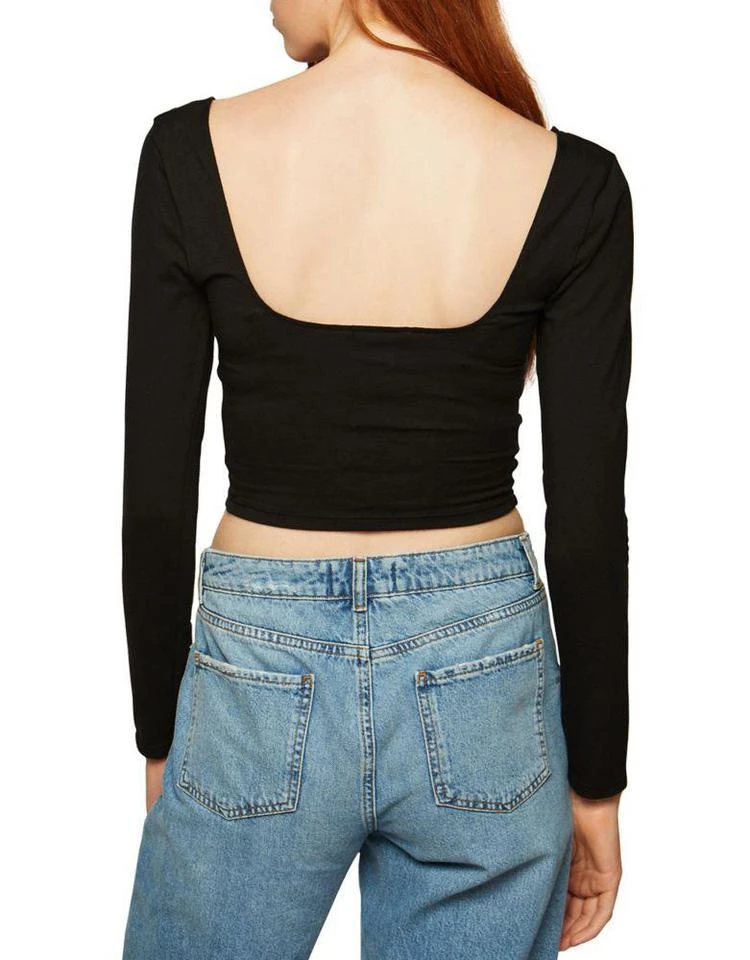商品Miss Selfridge|Cropped Long-Sleeve Top,价格¥91,第3张图片详细描述