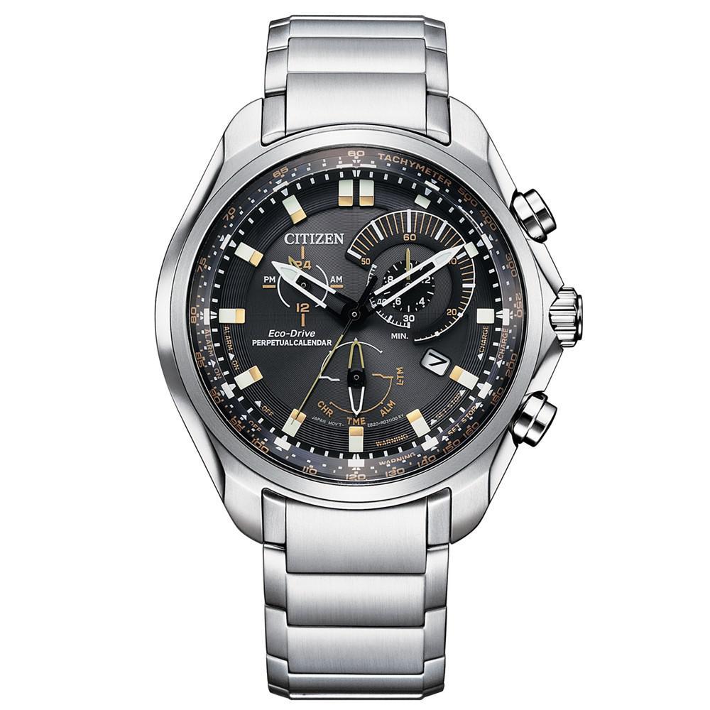 商品Citizen|Men's Chronograph Eco-Drive Sport Luxury Stainless Steel Bracelet Watch 43mm,价格¥2188,第1张图片