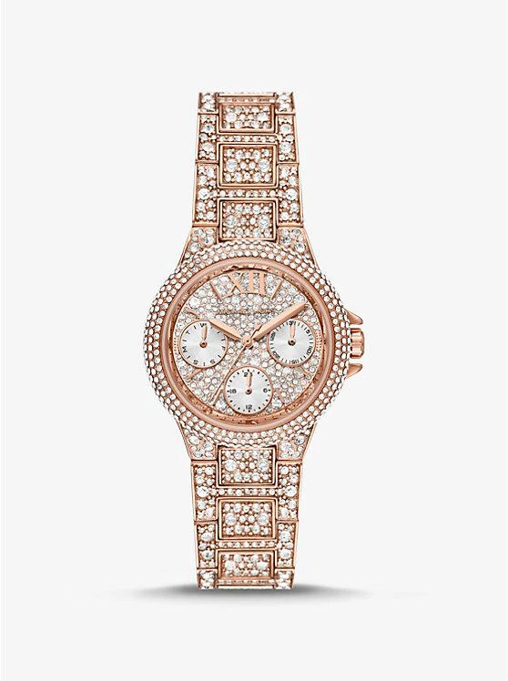 商品Michael Kors|Mini Camille Pavé Rose Gold-Tone Watch,价格¥3398,第1张图片