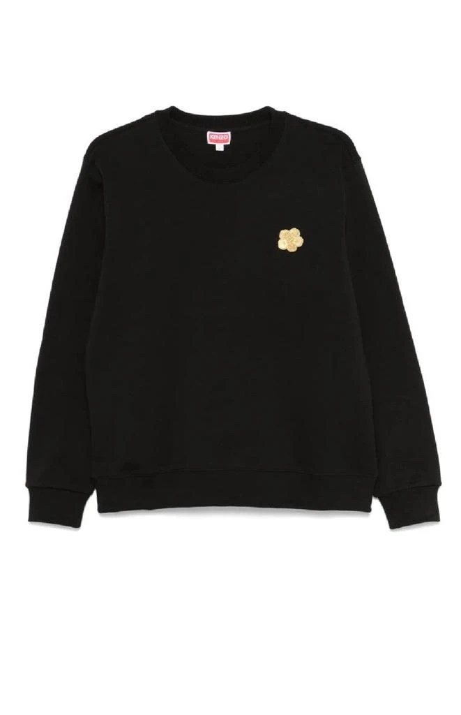 商品Kenzo|Relaxed Black Sweatshirt With Floral Emblem,价格¥2340,第1张图片