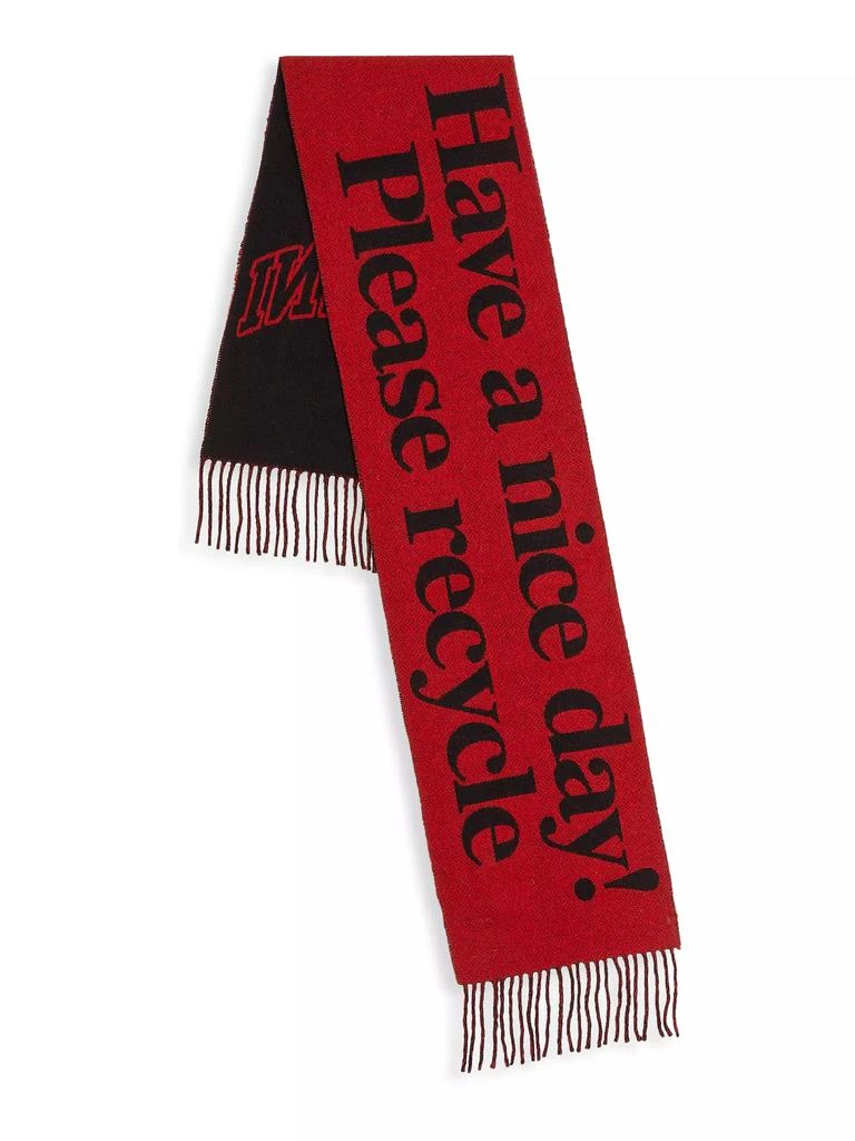 商品Ganni|Slogan Wool Fringe Scarf,价格¥1012,第1张图片