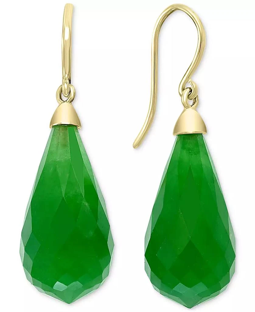 商品Effy|EFFY® Dyed Jade Fancy-Cut Briolette Drop Earrings in 14k Gold,价格¥2949,第1张图片