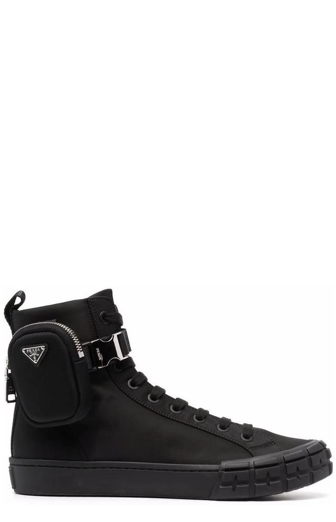 商品Prada|Prada Cassetta Wheel High-Top Sneakers,价格¥4752,第1张图片