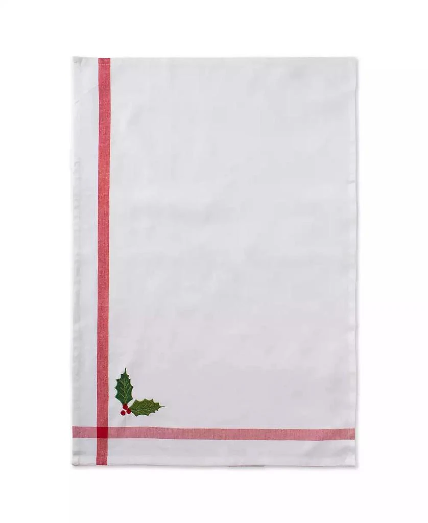 商品Design Imports|Stripe Holly Mistletoe Holiday embroidered Dishtowel Set,价格¥93,第4张图片详细描述