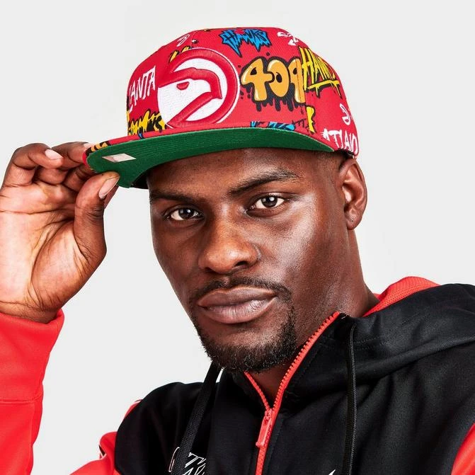 商品Mitchell and Ness|Mitchell & Ness Atlanta Hawks NBA Sticker Pack Hardwood Classics Snapback Hat,价格¥186,第1张图片